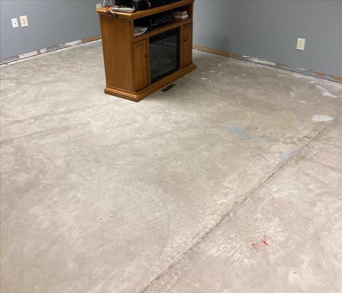water damaged carpet removed in basement